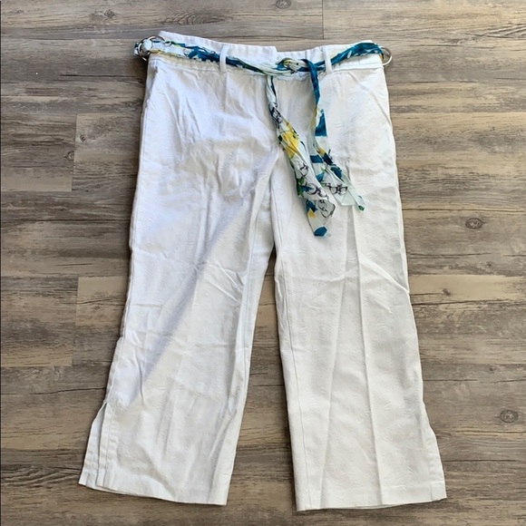 Women's CR Sportswear Capri Pants With Floral Cloth Chain Tie Belt Size 10 - Picture 1 of 12